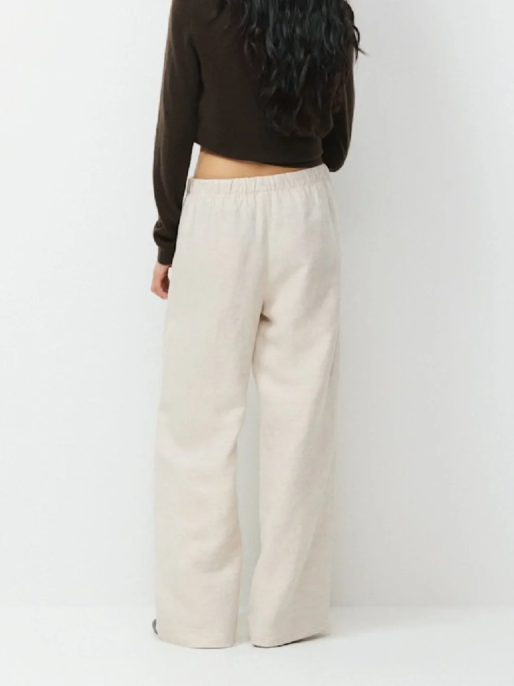 ARITZIA The Lodge Pant in Undyed Ecru Drawstring Wide-Leg Flowy Sz Medium Short